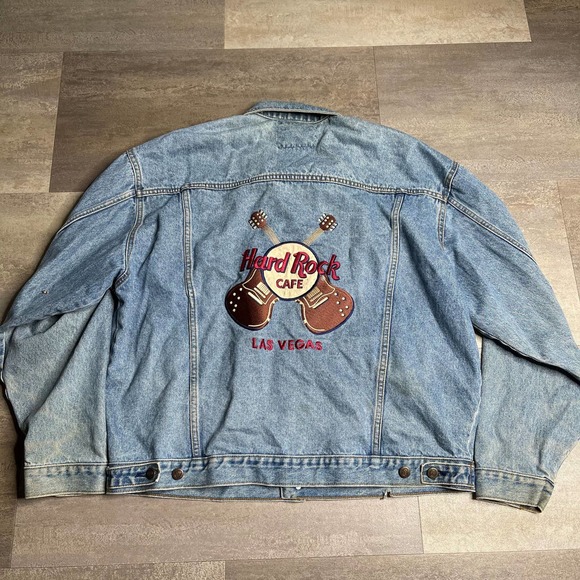 SOLD Hard Rock Cafe Las Vegas Denim Jacket XL - Picture 2 of 4